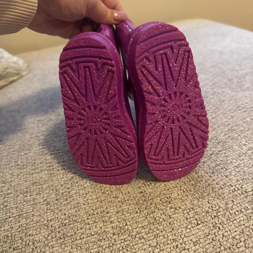 Ugg pink glitter rain boots